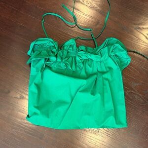 Sugarlips Emerald Ruffle Blouse